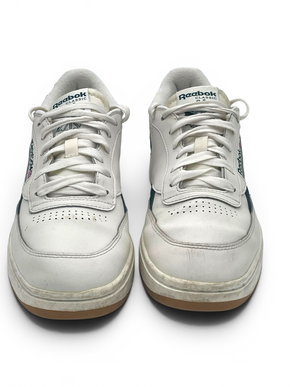 Reebok Club C White Green Sneakers Women Size 8.5 Retro Gum Sole - Picture 5 of 10